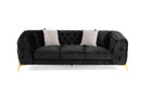 Divani Casa Clarice - Transitional Black Velvet Sofa