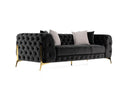 Divani Casa Clarice - Transitional Black Velvet Sofa