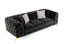 Divani Casa Clarice - Transitional Black Velvet Sofa