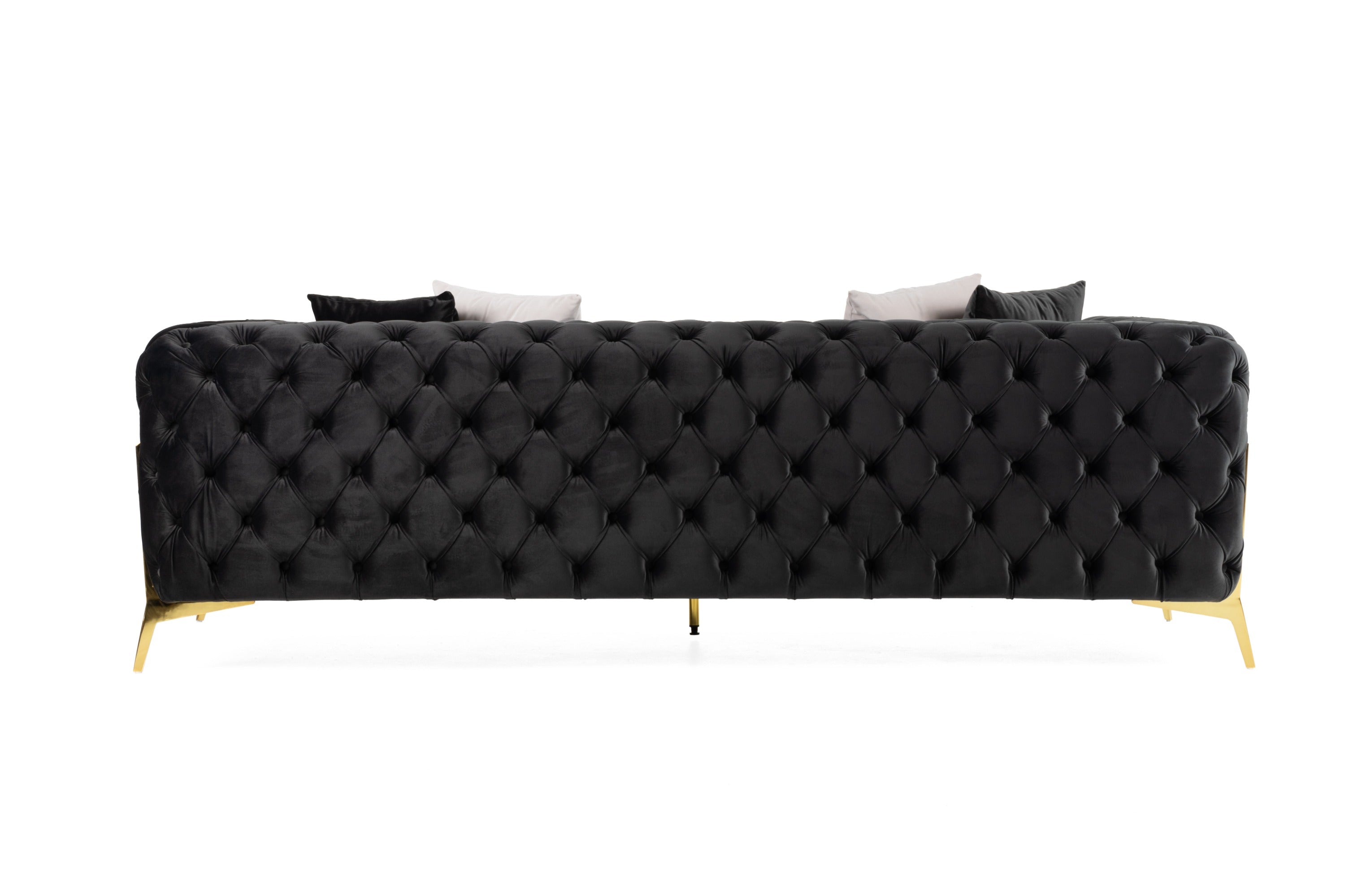Divani Casa Clarice - Transitional Black Velvet Sofa