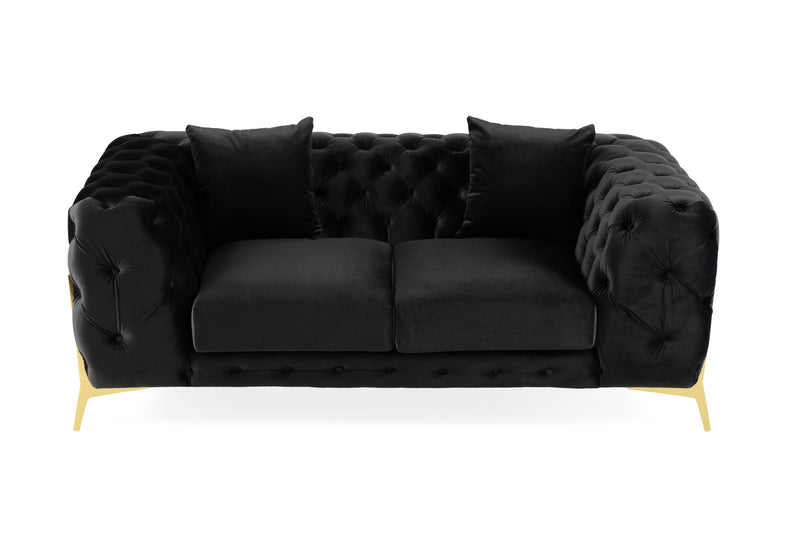 Divani Casa Clarice - Transitional Black Velvet Loveseat