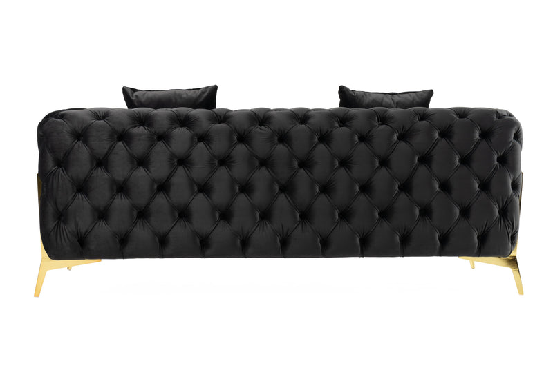Divani Casa Clarice - Transitional Black Velvet Loveseat