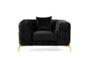 Divani Casa Clarice - Transitional Black Velvet Chair