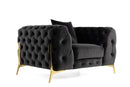 Divani Casa Clarice - Transitional Black Velvet Chair