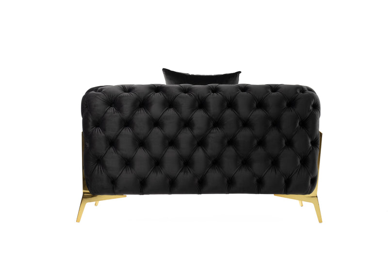 Divani Casa Clarice - Transitional Black Velvet Chair