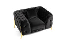 Divani Casa Clarice - Transitional Black Velvet Chair