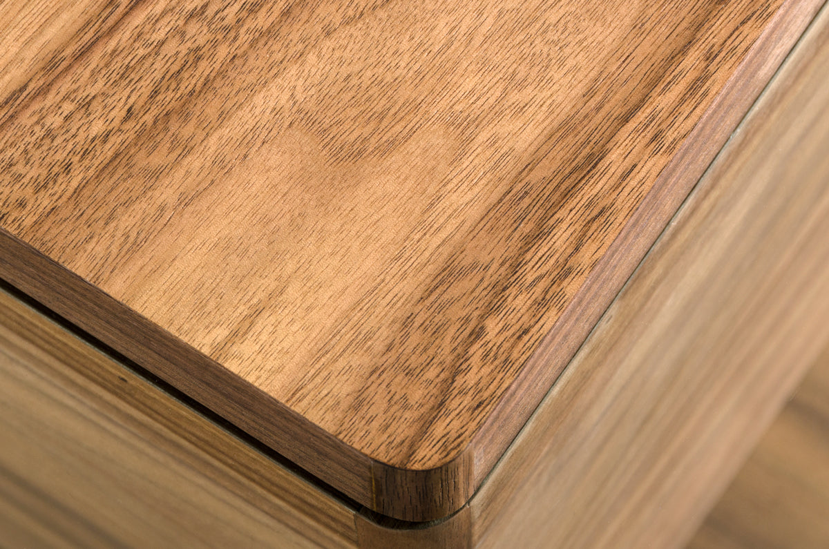 Modrest Clarion Mid-Century Walnut and Glass End Table