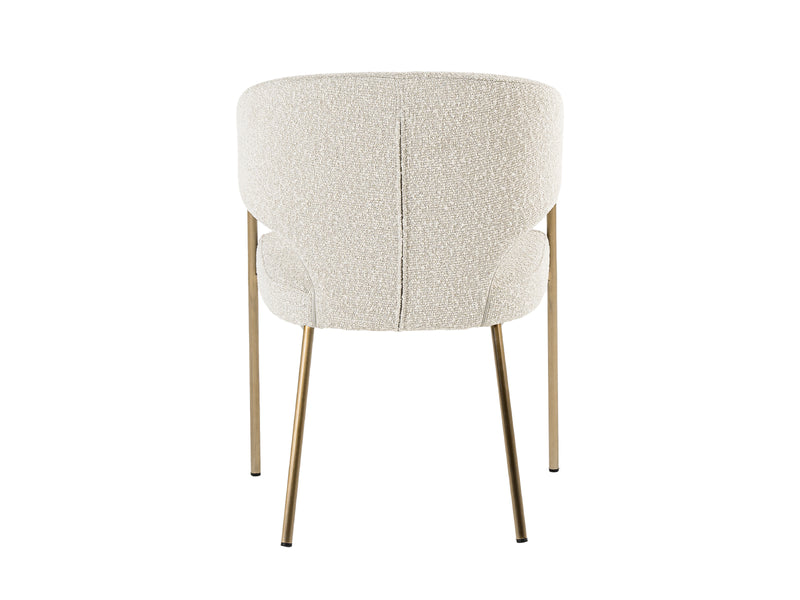 Modrest Claudine - Modern Light Grey Fabric & Antique Brass Dining Chair