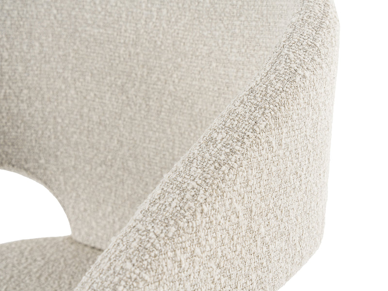 Modrest Claudine - Modern Light Grey Fabric & Antique Brass Dining Chair