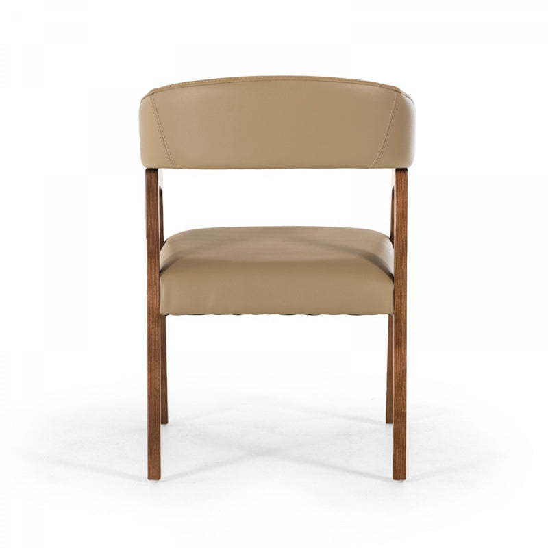 Modrest Clive Mid-Century Taupe & Walnut Dining Chair