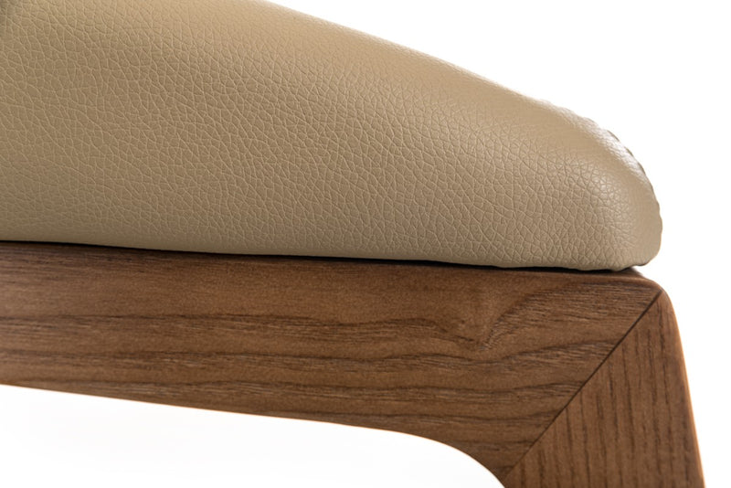 Modrest Clive Mid-Century Taupe & Walnut Dining Chair