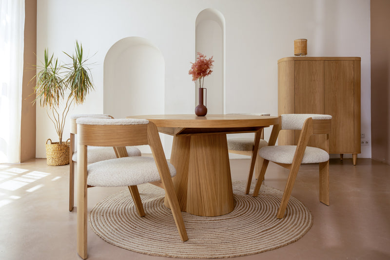 Modrest Cloud - Modern Natural Oak Extendable Dining Table