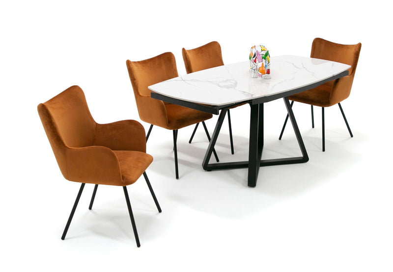 Modrest Cofrey - Contemporary White Ceramic Extendable Dining Table