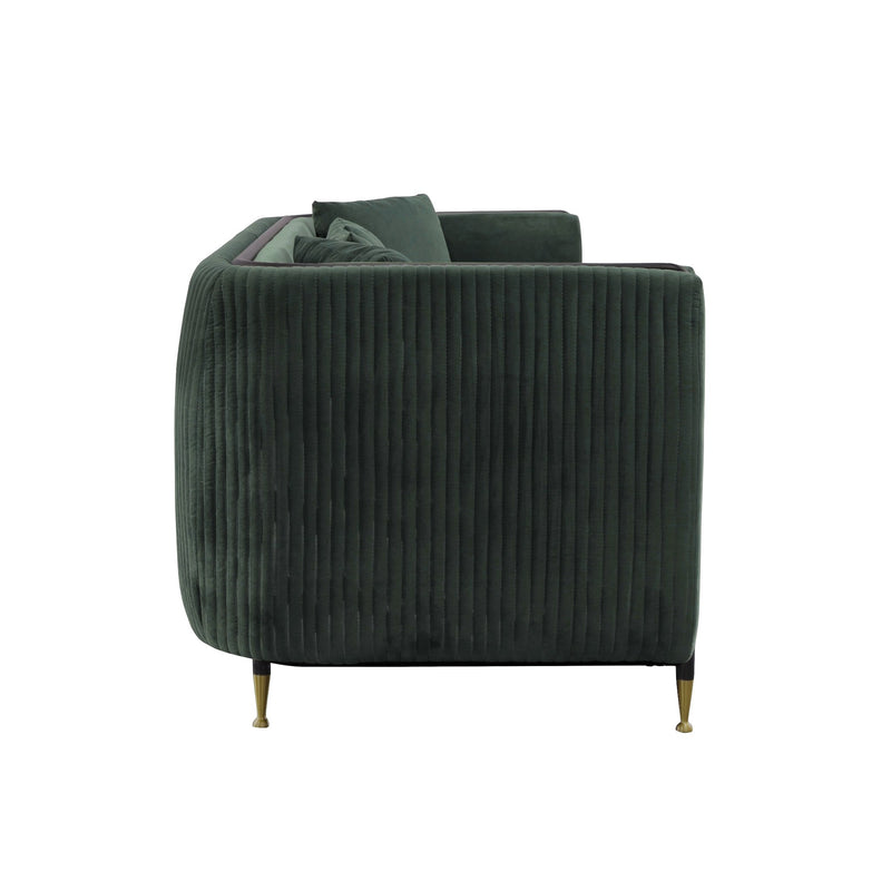 Divani Casa Oswego - Modern Dark Green Jade Sofa