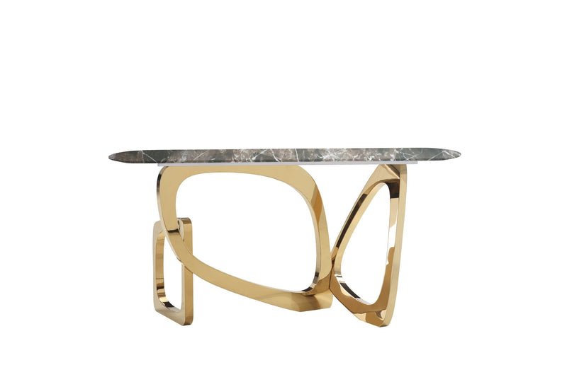 Modrest Colton - Glam Brown & Gold Console Table