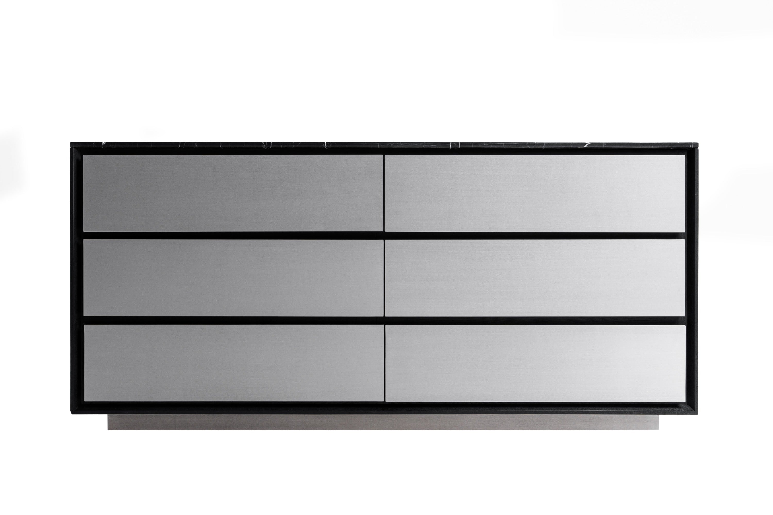 Modrest Concord - Modern Black Marble + Black Ash + Aluminum Dresser