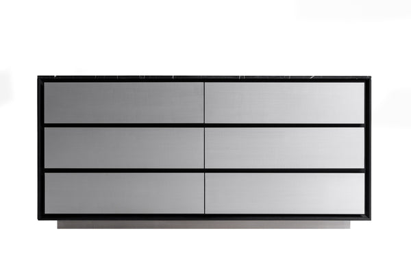 Modrest Concord - Modern Black Marble + Black Ash + Aluminum Dresser