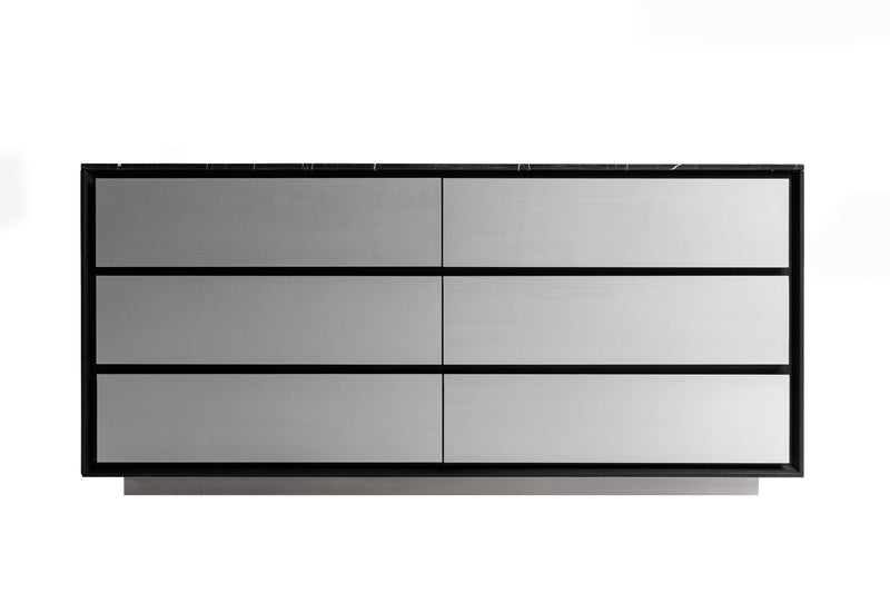 Modrest Concord - Modern Black Marble + Black Ash + Aluminum Dresser