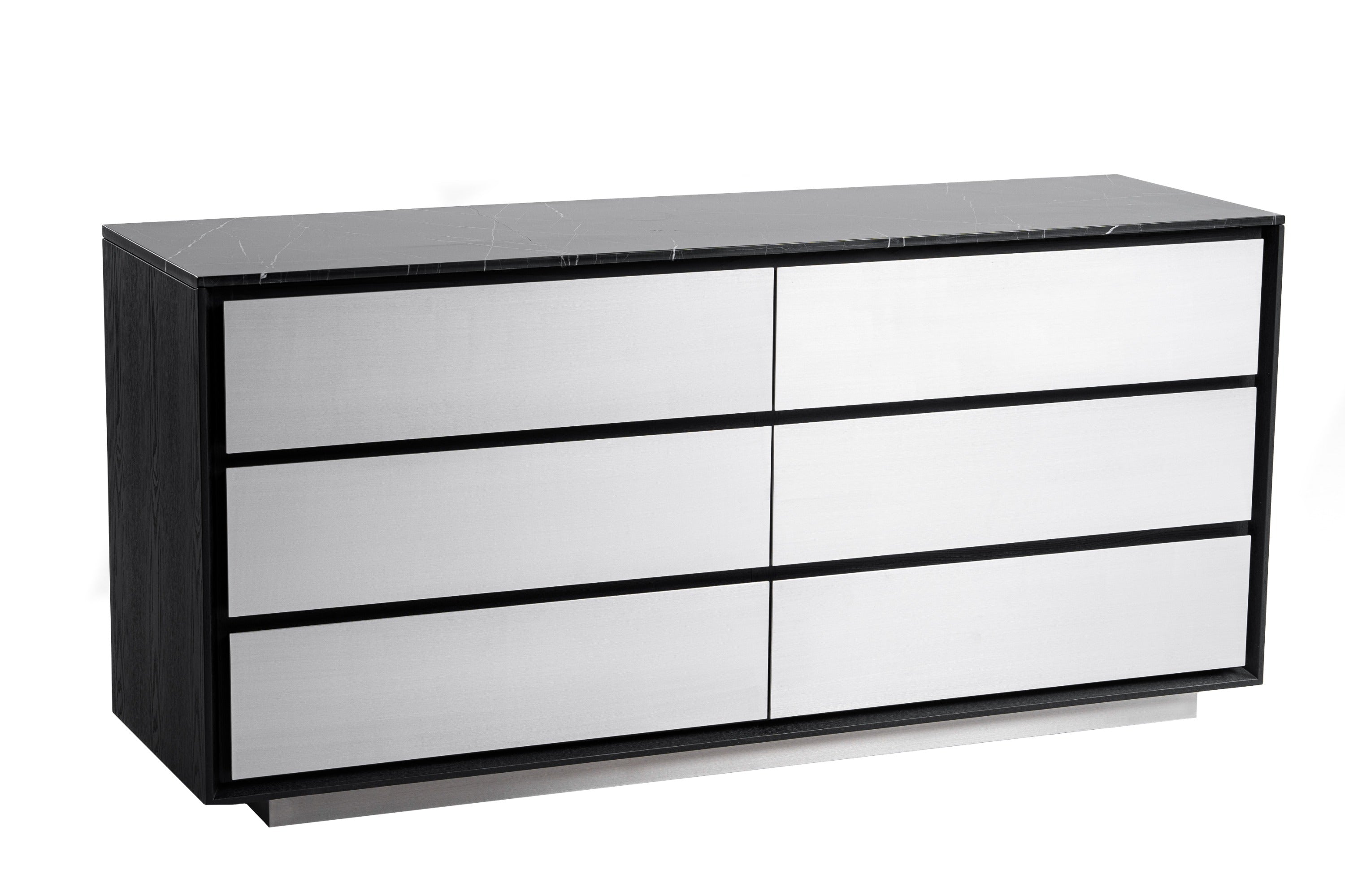 Modrest Concord - Modern Black Marble + Black Ash + Aluminum Dresser