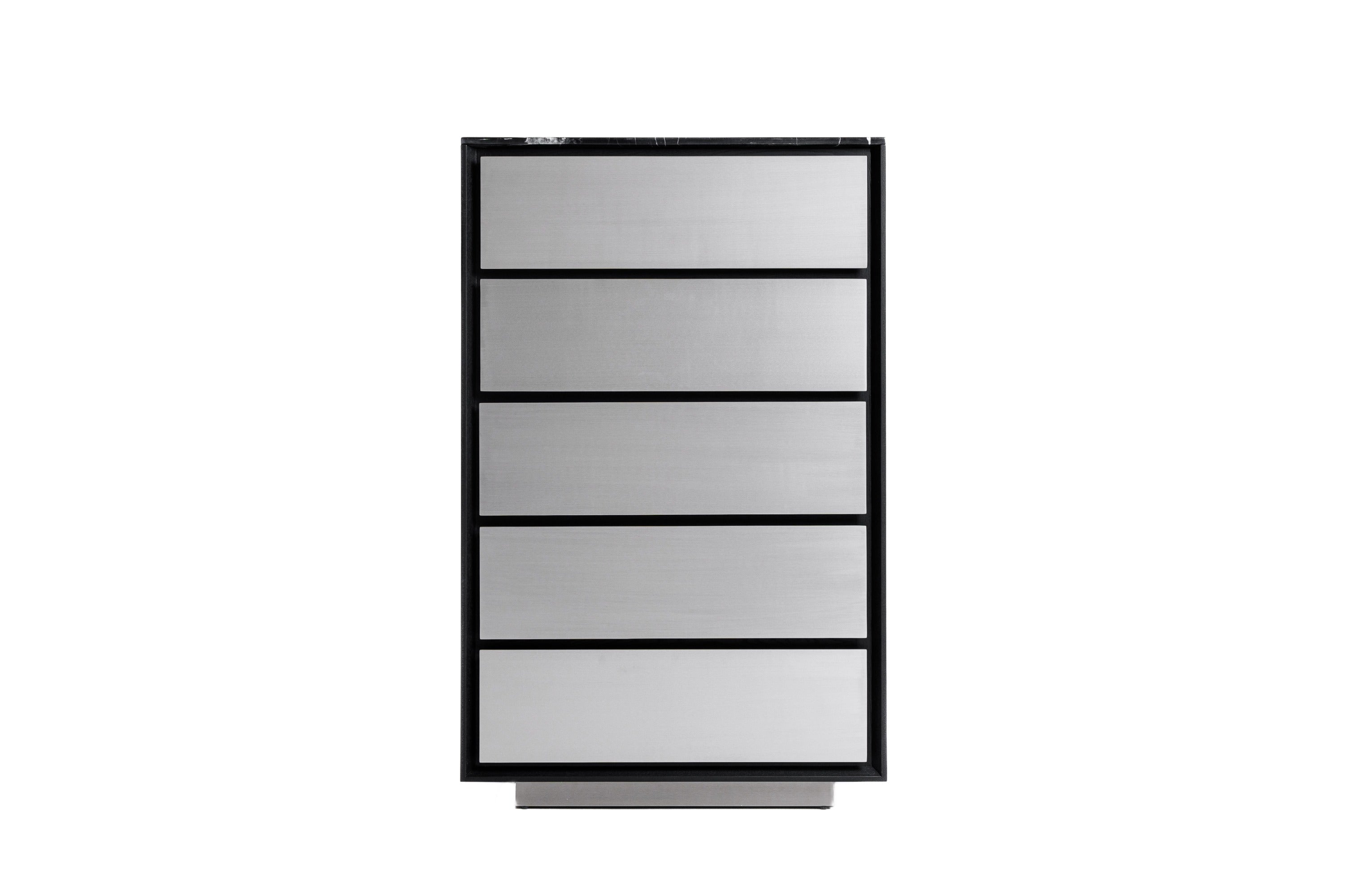 Modrest Concord - Modern Black Marble + Black Ash + Aluminum Chest