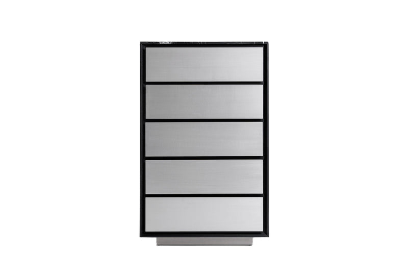 Modrest Concord - Modern Black Marble + Black Ash + Aluminum Chest
