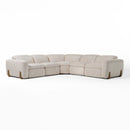 Divani Casa Conrad - Modern Beige Fabric Sectional With 3 Recliners
