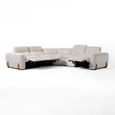 Divani Casa Conrad - Modern Beige Fabric Sectional With 3 Recliners