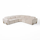 Divani Casa Conrad - Modern Beige Fabric Sectional With 3 Recliners