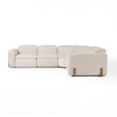 Divani Casa Conrad - Modern Beige Fabric Sectional With 3 Recliners