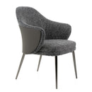 Modrest Cora - Modern Grey Fabric & Leatherette Dining Chair