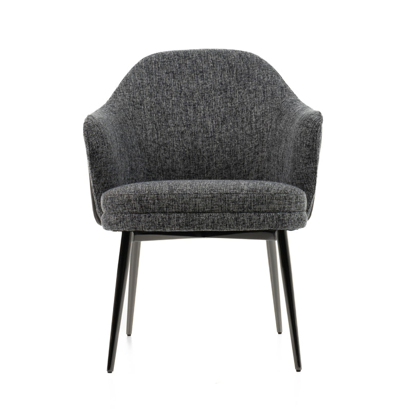 Modrest Cora - Modern Grey Fabric & Leatherette Dining Chair