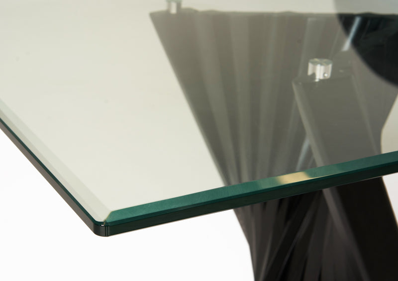 Modrest Corbin Mid-Century Black Ash & Glass Dining Table