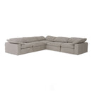 Divani Casa Corinth - Modern Gray Fabric Sectional Sofa with 3 Power Recliners