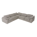 Divani Casa Corinth - Modern Gray Fabric Sectional Sofa with 3 Power Recliners