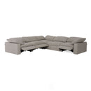 Divani Casa Corinth - Modern Gray Fabric Sectional Sofa with 3 Power Recliners