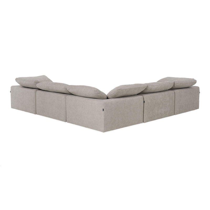 Divani Casa Corinth - Modern Gray Fabric Sectional Sofa with 3 Power Recliners