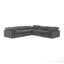 Divani Casa Corinth - Modern Dark Gray Fabric Sectional Sofa with 3 Power Recliners