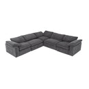 Divani Casa Corinth - Modern Dark Gray Fabric Sectional Sofa with 3 Power Recliners