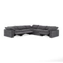 Divani Casa Corinth - Modern Dark Gray Fabric Sectional Sofa with 3 Power Recliners