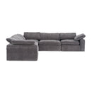 Divani Casa Corinth - Modern Dark Gray Fabric Sectional Sofa with 3 Power Recliners