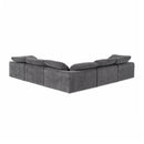 Divani Casa Corinth - Modern Dark Gray Fabric Sectional Sofa with 3 Power Recliners