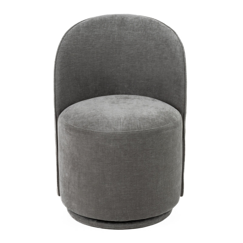 Modrest Correa - Modern Dove Grey Fabric Swivel Dining Chair
