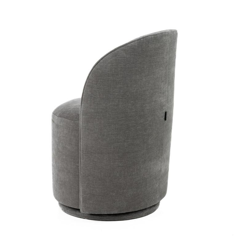 Modrest Correa - Modern Dove Grey Fabric Swivel Dining Chair
