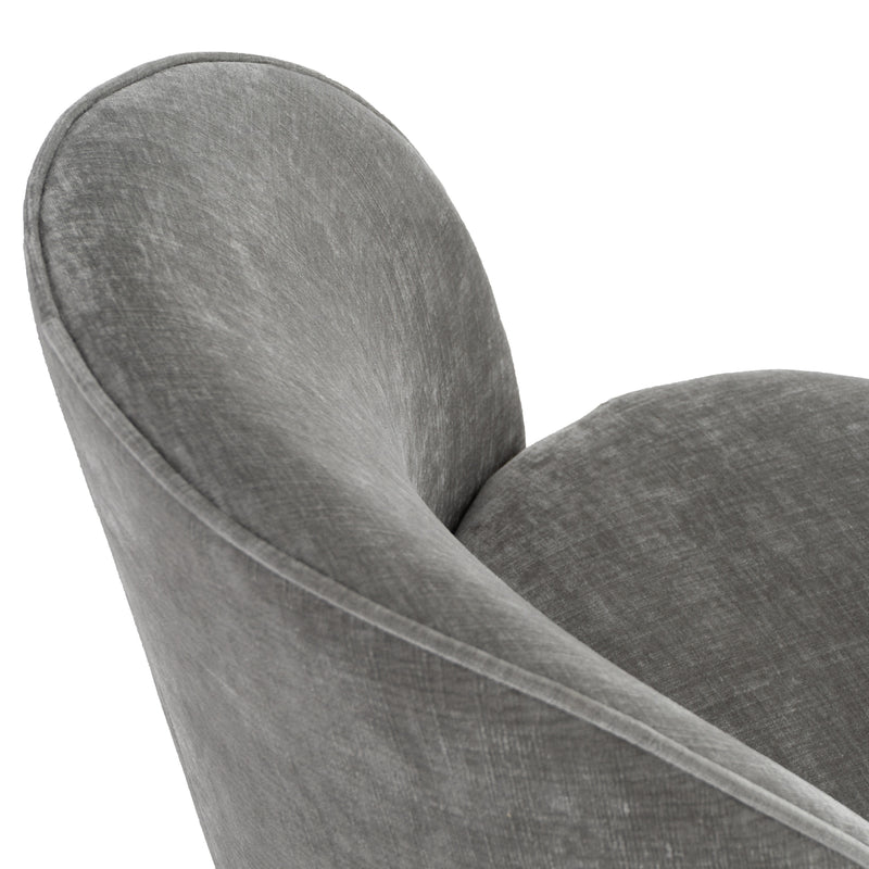 Modrest Correa - Modern Dove Grey Fabric Swivel Dining Chair
