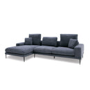 Divani Casa Corwith - Modern Blue Fabric Left Facing Sectional