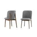 Modrest Costello - Mid-Century Modern Grey Fabric + Wenge Dining Chair (Set of 2)