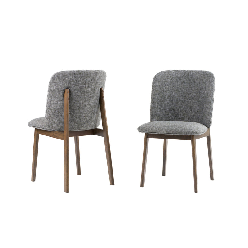 Modrest Costello - Mid-Century Modern Grey Fabric + Wenge Dining Chair (Set of 2)