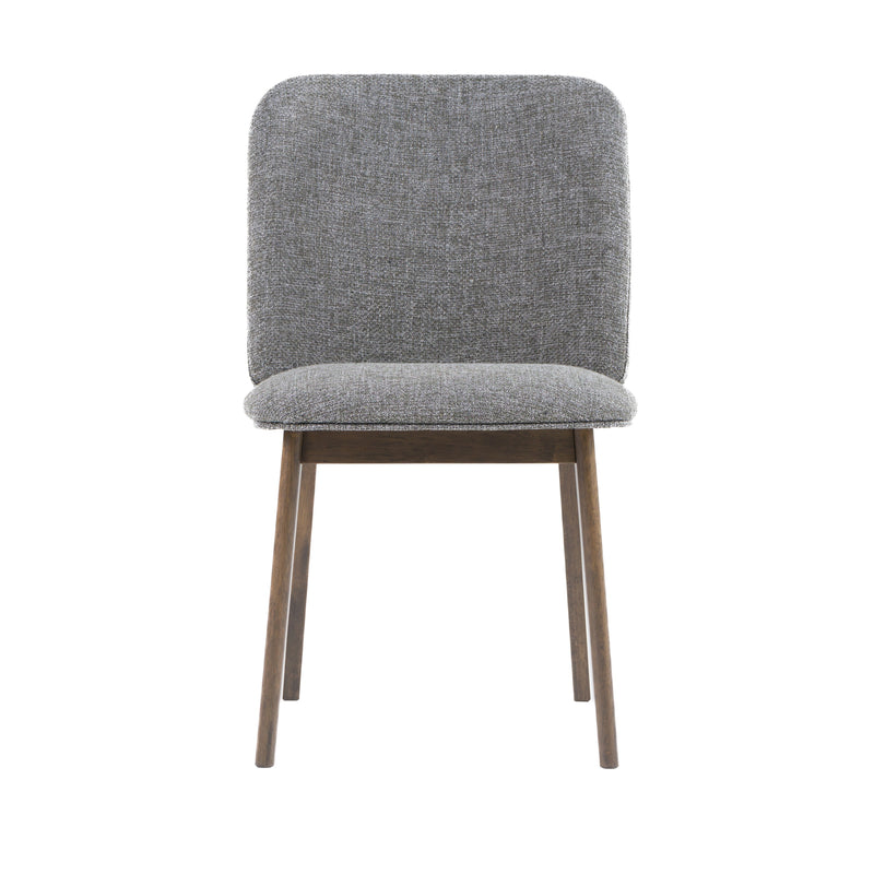 Modrest Costello - Mid-Century Modern Grey Fabric + Wenge Dining Chair (Set of 2)
