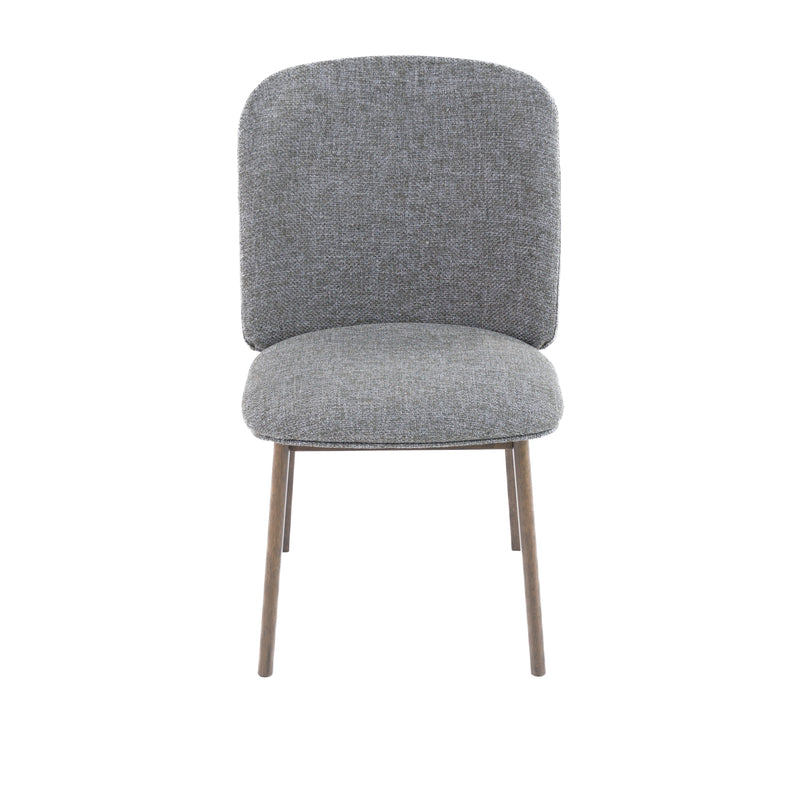 Modrest Costello - Mid-Century Modern Grey Fabric + Wenge Dining Chair (Set of 2)