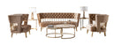Divani Casa Courtney - Beige & Gold Fabric Sofa